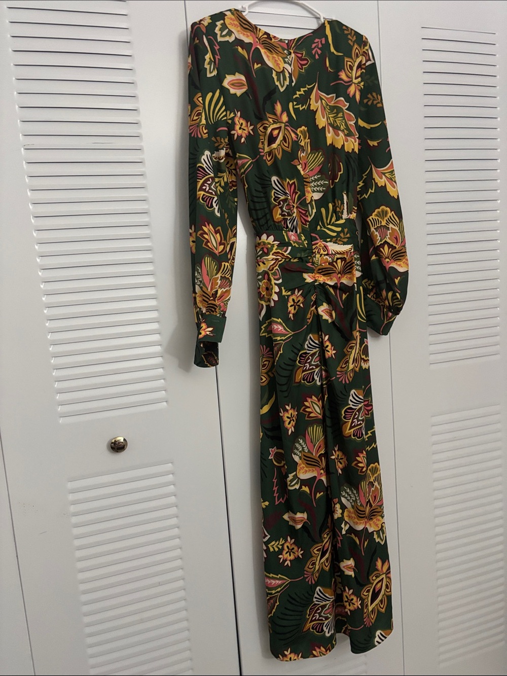 Ramy Brook Olive Green Floral Wrap Midi Dress - Picture 5 of 5